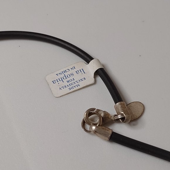 Black And Silver Tone Rectangular Pendant Necklace 19.75 Inches Long - Picture 6 of 12